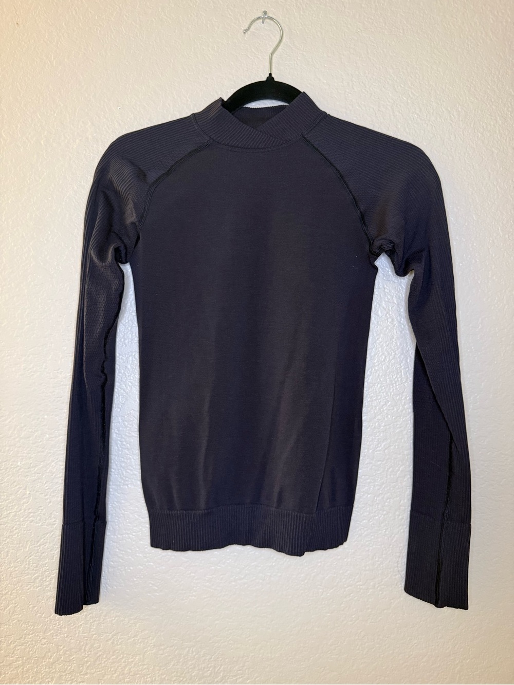 lululemon athletica Long Sleeve Mock Neck Top in Navy